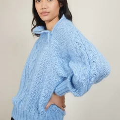 Maison Montagut Pulls>Pull Col Montant Zippe En Mohair - Gilda