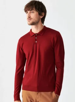 Maison Montagut Pulls>Pull Col Polo Avec Logo En Laine Merinos - Eni