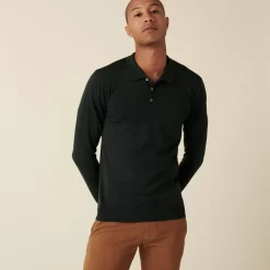 Maison Montagut Pulls>Pull Col Polo Avec Logo En Laine Merinos - Eni