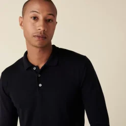 Maison Montagut Pulls>Pull Col Polo Avec Logo En Laine Merinos - Eni