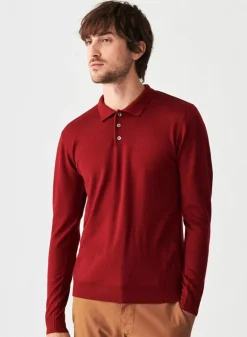 Maison Montagut Pulls>Pull Col Polo Avec Logo En Laine Merinos - Eni