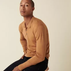 Maison Montagut Pulls>Pull Col Polo Avec Logo En Laine Merinos - Eni