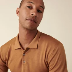 Maison Montagut Pulls>Pull Col Polo Avec Logo En Laine Merinos - Eni