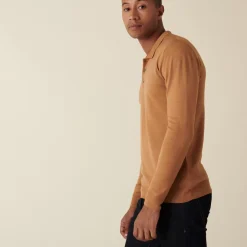Maison Montagut Pulls>Pull Col Polo Avec Logo En Laine Merinos - Eni