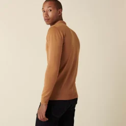 Maison Montagut Pulls>Pull Col Polo Avec Logo En Laine Merinos - Eni