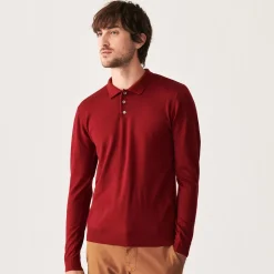 Maison Montagut Pulls>Pull Col Polo Avec Logo En Laine Merinos - Eni