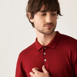 Maison Montagut Pulls>Pull Col Polo Avec Logo En Laine Merinos - Eni