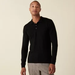 Maison Montagut Pulls>Pull Col Polo Avec Logo En Laine Merinos - Eni