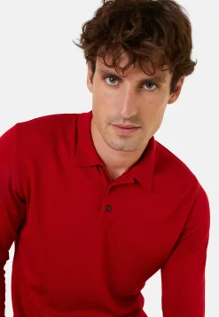 Maison Montagut Pulls>Pull Col Polo Avec Logo En Laine Merinos - Eni