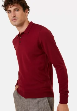 Maison Montagut Pulls>Pull Col Polo Avec Logo En Laine Merinos - Eni
