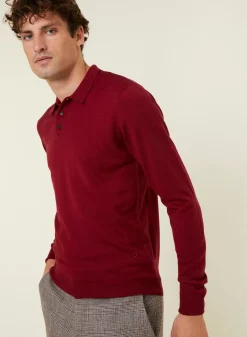 Maison Montagut Pulls>Pull Col Polo Avec Logo En Laine Merinos - Eni