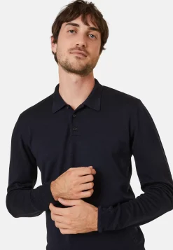 Maison Montagut Pulls>Pull Col Polo Avec Logo En Laine Merinos - Eni