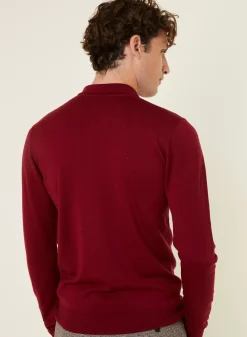 Maison Montagut Pulls>Pull Col Polo Avec Logo En Laine Merinos - Eni