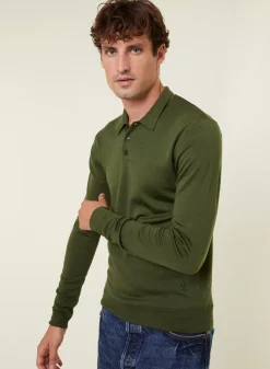 Maison Montagut Pulls>Pull Col Polo Avec Logo En Laine Merinos - Eni