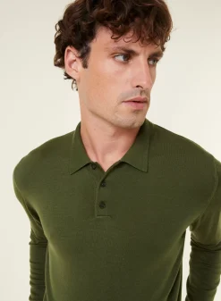 Maison Montagut Pulls>Pull Col Polo Avec Logo En Laine Merinos - Eni