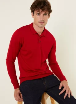 Maison Montagut Pulls>Pull Col Polo Avec Logo En Laine Merinos - Eni