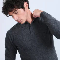 Maison Montagut Pulls>Pull Col Polo En Cachemire - Billy