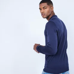 Maison Montagut Polos>Pull Col Polo En Laine Merinos - Lino