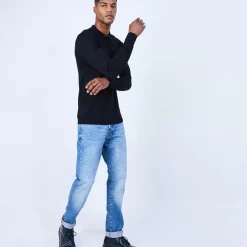 Maison Montagut Polos>Pull Col Polo En Laine Merinos - Lino