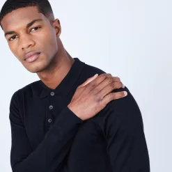 Maison Montagut Polos>Pull Col Polo En Laine Merinos - Lino