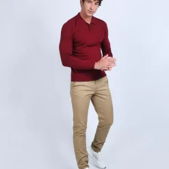 Maison Montagut Polos>Pull Col Polo En Laine Merinos - Beni