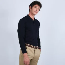 Maison Montagut Polos>Pull Col Polo En Laine Merinos - Beni