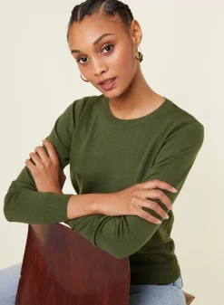 Maison Montagut Pulls>Pull Col Rond A Point Jersey En Laine Merinos - Asena