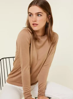 Maison Montagut Pulls>Pull Col Rond A Point Jersey En Laine Merinos - Asena