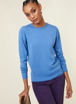 Maison Montagut Pulls>Pull Col Rond A Point Jersey En Laine Merinos - Asena