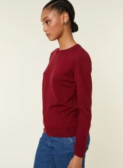 Maison Montagut Pulls>Pull Col Rond A Point Jersey En Laine Merinos - Asena