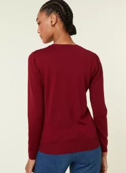 Maison Montagut Pulls>Pull Col Rond A Point Jersey En Laine Merinos - Asena