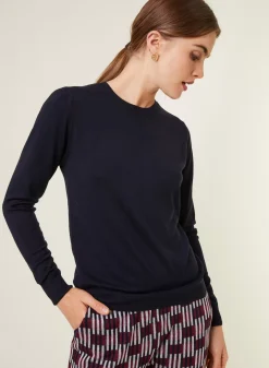 Maison Montagut Pulls>Pull Col Rond A Point Jersey En Laine Merinos - Asena