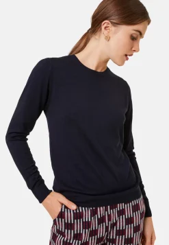 Maison Montagut Pulls>Pull Col Rond A Point Jersey En Laine Merinos - Asena