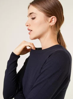 Maison Montagut Pulls>Pull Col Rond A Point Jersey En Laine Merinos - Asena
