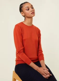 Maison Montagut Pulls>Pull Col Rond A Point Jersey En Laine Merinos - Asena