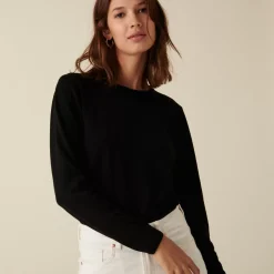 Maison Montagut Pulls>Pull Col Rond A Point Jersey En Laine Merinos - Asena