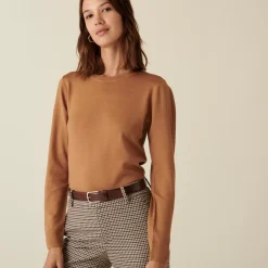 Maison Montagut Pulls>Pull Col Rond A Point Jersey En Laine Merinos - Asena