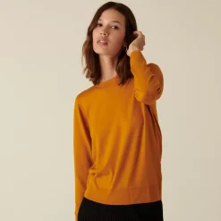 Maison Montagut Pulls>Pull Col Rond A Point Jersey En Laine Merinos - Asena