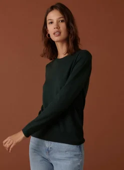 Maison Montagut Pulls>Pull Col Rond A Point Jersey En Laine Merinos - Asena