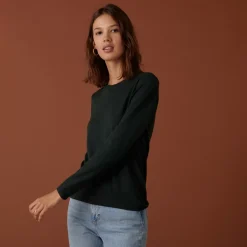 Maison Montagut Pulls>Pull Col Rond A Point Jersey En Laine Merinos - Asena