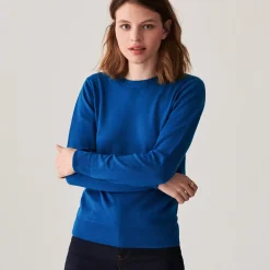 Maison Montagut Pulls>Pull Col Rond A Point Jersey En Laine Merinos - Asena