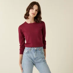 Maison Montagut Pulls>Pull Col Rond A Point Jersey En Laine Merinos - Asena