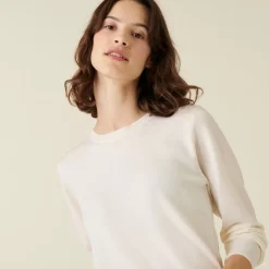 Maison Montagut Pulls>Pull Col Rond A Point Jersey En Laine Merinos - Asena