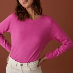 Maison Montagut Pulls>Pull Col Rond A Point Jersey En Laine Merinos - Asena