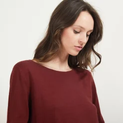 Maison Montagut T-Shirts>Pull Col Rond Avec Fentes En Laine Merinos - Betina