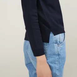 Maison Montagut T-Shirts>Pull Col Rond Avec Fentes En Laine Merinos - Betina