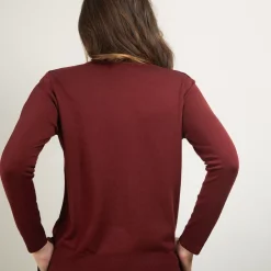 Maison Montagut T-Shirts>Pull Col Rond Avec Fentes En Laine Merinos - Betina