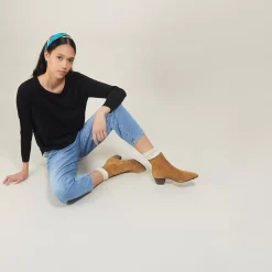 Maison Montagut T-Shirts>Pull Col Rond Avec Fentes En Laine Merinos - Betina