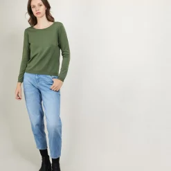 Maison Montagut T-Shirts>Pull Col Rond Avec Fentes En Laine Merinos - Betina