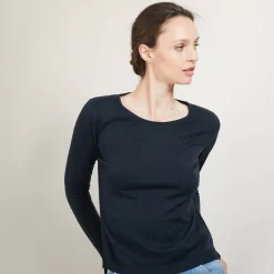 Maison Montagut T-Shirts>Pull Col Rond Avec Fentes En Laine Merinos - Betina